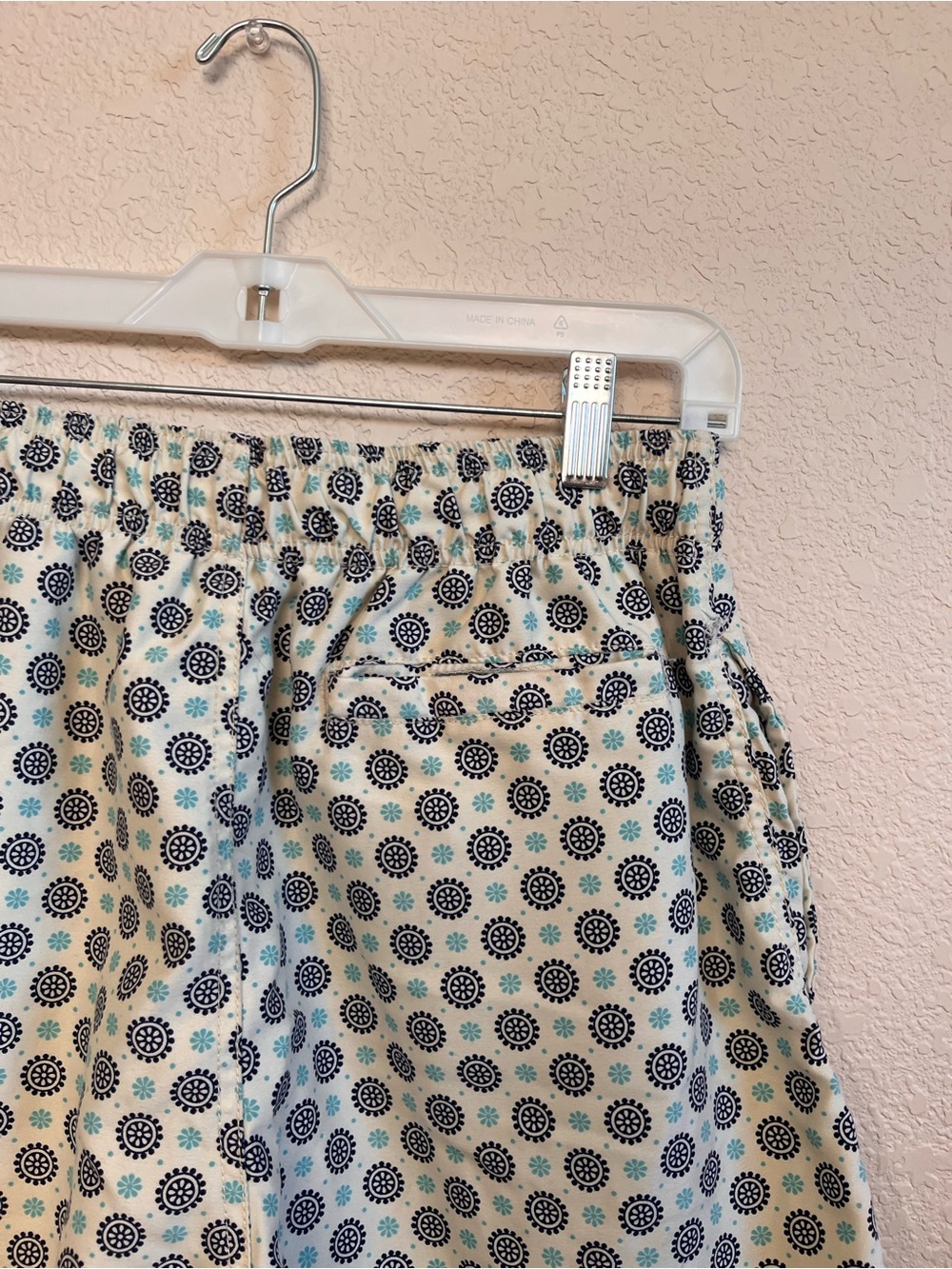Islandhaze Cream Men’s Swim Shorts with Subtle Abstract Design - Picture 6 of 9